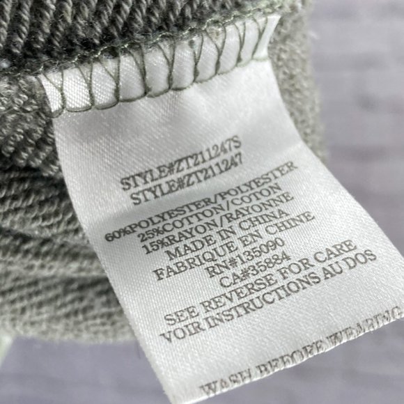 Z Supply XS Green Mason Palm Leaf Crop Pullover Soft Terry‎ Knit Sweatshirt Top - Picture 5 of 5